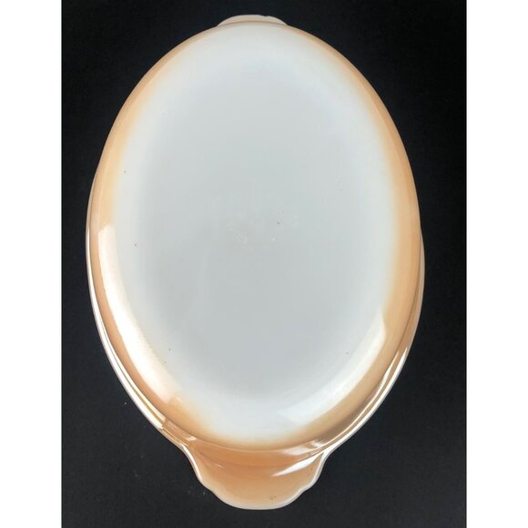 Fire King Anchor Hocking Peach Luster Swirl Round Casserole 1 1/2 Quart - Picture 11 of 13